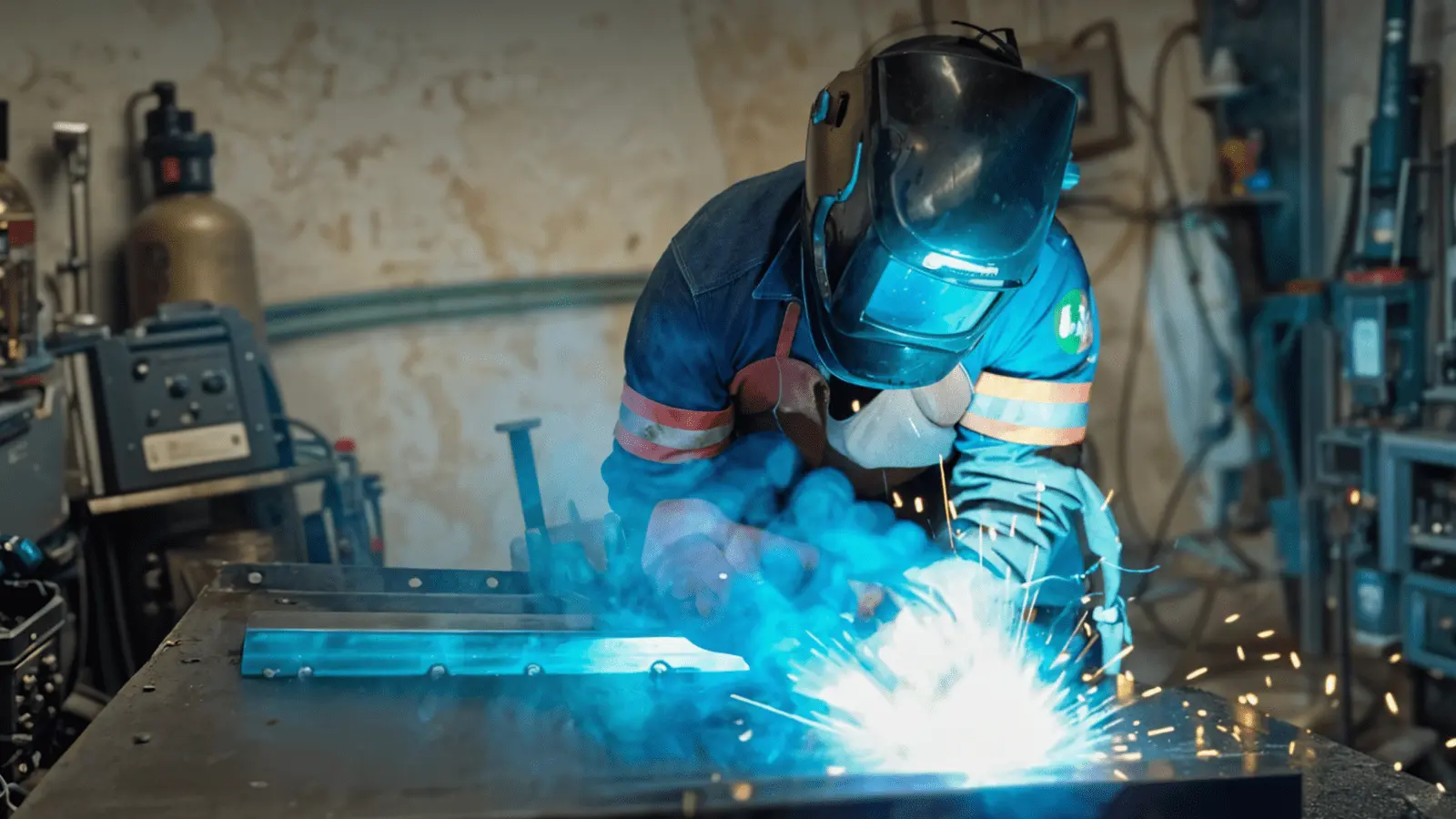 Técnico fabricando trafo eléctrico para control de calidad.
